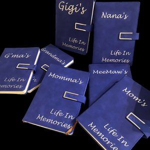 Personalized memory journals with custom pen and questions